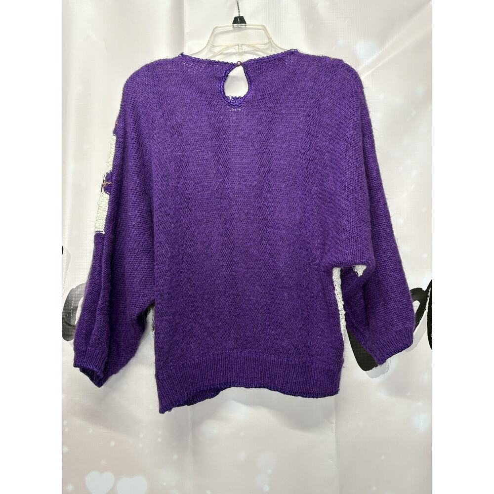 Vintage Rainbow Ridge Womens Knit Sweater Size Large Purple Gold‎ Grannycore - Picture 7 of 8